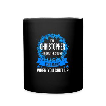 Vorname Christopher Name Christopher Geschenk - Tasse einfarbig - Schwarz - Vorne