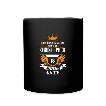 Vorname Christopher Name Christopher Geschenk - Tasse einfarbig - Schwarz - Vorne