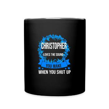 Vorname Christopher Name Christopher Geschenk - Tasse einfarbig - Schwarz - Vorne
