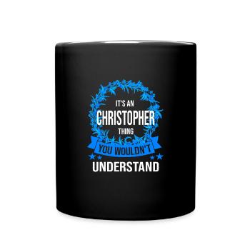 Vorname Christopher Name Christopher Geschenk - Tasse einfarbig - Schwarz - Vorne