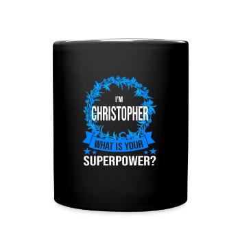 Vorname Christopher Name Christopher Geschenk - Tasse einfarbig - Schwarz - Vorne