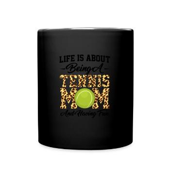 Tennis Mama Tennisspiel Tennis Geschenk - Tasse einfarbig - Schwarz - Vorne