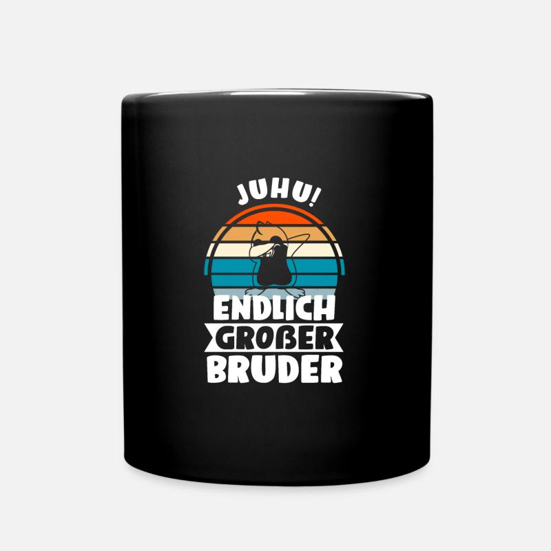 Großer Bruder Pinguin Grosser Bruder Geschenk - Tasse einfarbig - Schwarz