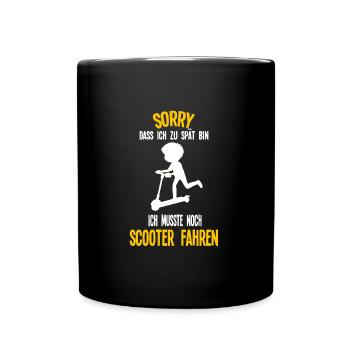 Scooter Roller Stunt Scooter Geschenk - Tasse einfarbig - Schwarz - Vorne