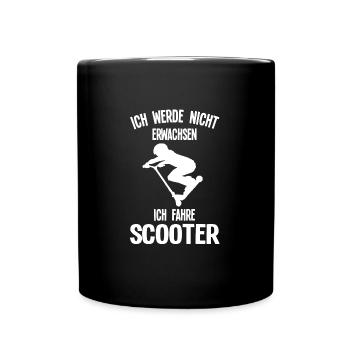 Scooter Roller Stunt Scooter Geschenk - Tasse einfarbig - Schwarz - Vorne