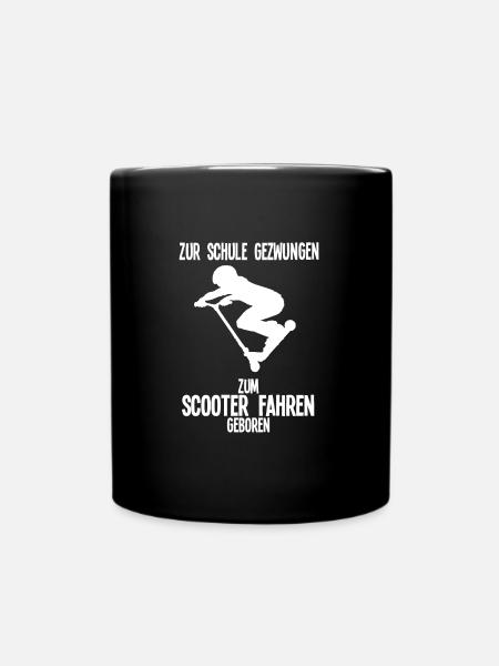 Scooter Roller Roller Fahren Geschenk - Tasse einfarbig - Schwarz