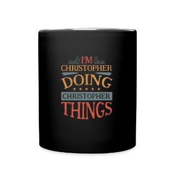 Vornamen Christopher namens Christopher Geschenk - Tasse einfarbig - Schwarz - Vorne