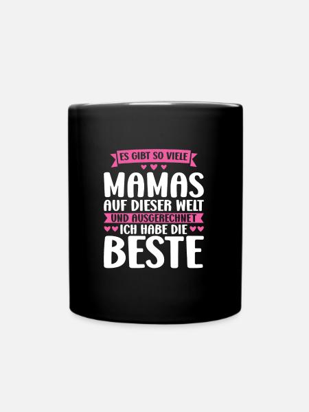 Mutter Familie Mütter Geschenk - Tasse einfarbig - Schwarz