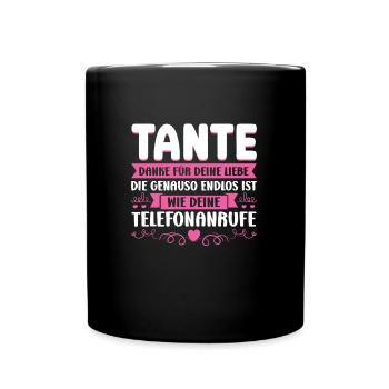 Tante Familie Lieblingstante Geschenk - Tasse einfarbig - Schwarz - Vorne