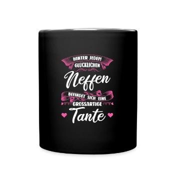 Tante Familie Lieblingstante Geschenk - Tasse einfarbig - Schwarz - Vorne