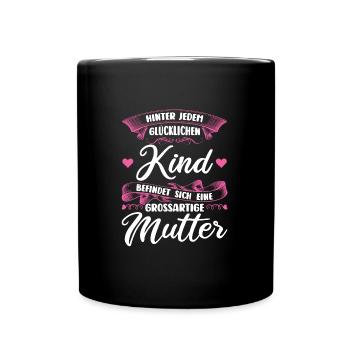 Mutter Familie Mama Geschenk - Tasse einfarbig - Schwarz - Vorne