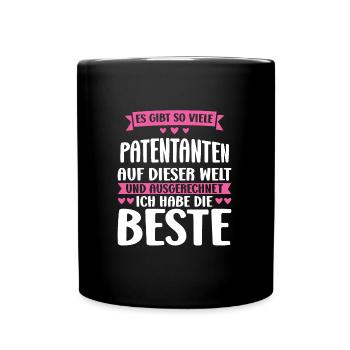 Patentante Taufe Patenkind Geschenk - Tasse einfarbig - Schwarz - Vorne