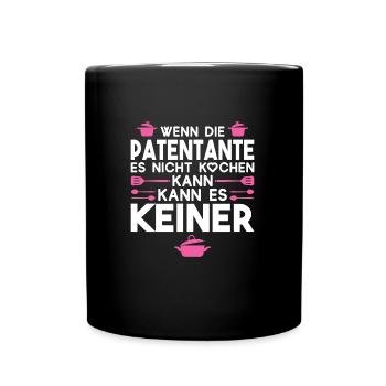 Patentante Taufe Taufpatin Geschenk - Tasse einfarbig - Schwarz - Vorne