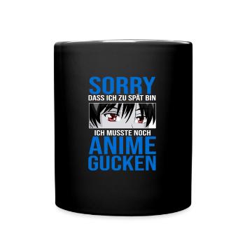 Anime Boy Zocken Zocker Geschenk - Tasse einfarbig - Schwarz - Vorne