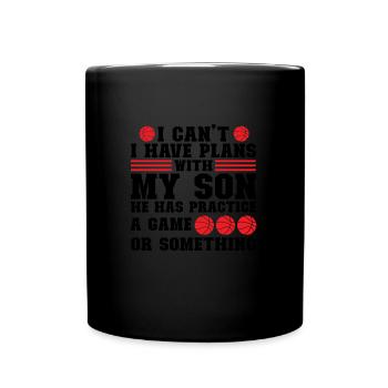Basketball Sohn Basketball Mutter Sport Geschenk - Tasse einfarbig - Schwarz - Vorne