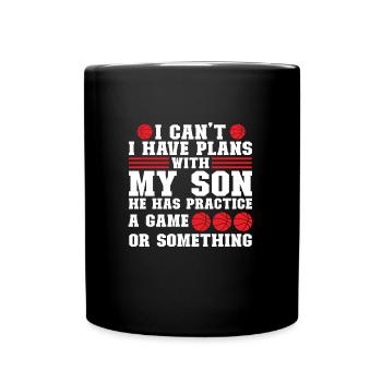 Basketball Sohn Basketball Mutter Sport Geschenk - Tasse einfarbig - Schwarz - Vorne