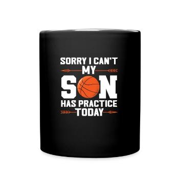Basketball Sohn Basketball Mutter Sport Geschenk - Tasse einfarbig - Schwarz - Vorne