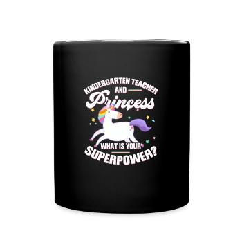 Lehrerin Kindergärtnerin Kindergärtnerin Geschenk - Tasse einfarbig - Schwarz - Vorne