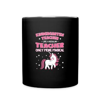 Lehrerin Kindergärtnerin Kindergärtnerin Geschenk - Tasse einfarbig - Schwarz - Vorne