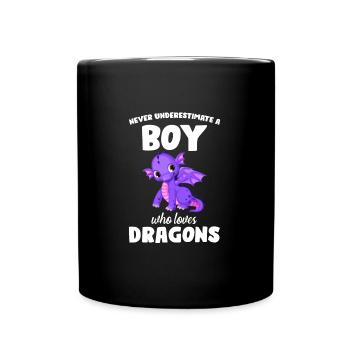 Drache Drachen magische Kreatur Geschenk - Tasse einfarbig - Schwarz - Vorne