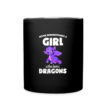Drache Drachen magische Kreatur Geschenk - Tasse einfarbig - Schwarz - Vorne