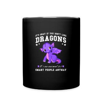 Drache Drachen magische Kreatur Geschenk - Tasse einfarbig - Schwarz - Vorne