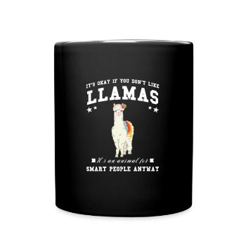 Lamas Lama Lama Liebhaber Geschenk - Tasse einfarbig - Schwarz - Vorne