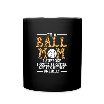 Mutter Volleyball Baseball Mutter Volleyball Gesch - Tasse einfarbig - Schwarz - Vorne