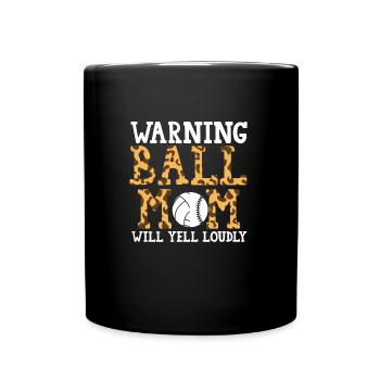 Mutter Volleyball Baseball Mutter Volleyball Gesch - Tasse einfarbig - Schwarz - Vorne