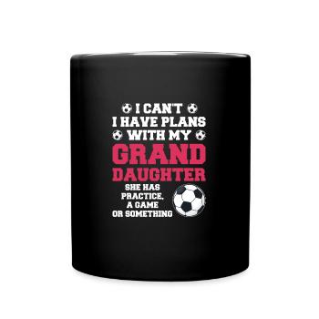 Fußball Oma Enkelin Fußball Oma Sport Geschenk - Tasse einfarbig - Schwarz - Vorne