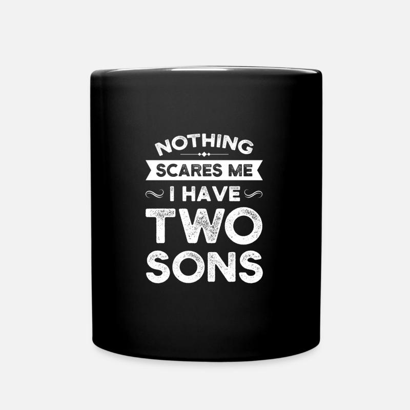 Vater von 2 Söhnen Vater Familie Geschenk - Tasse einfarbig - Schwarz
