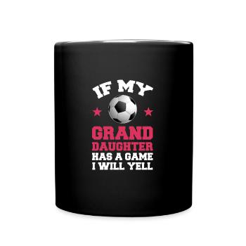Fußball Oma Enkelin Fußball Oma Sport Geschenk - Tasse einfarbig - Schwarz - Vorne
