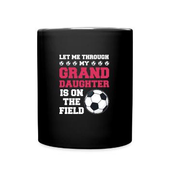 Fußball Oma Enkelin Fußball Oma Sport Geschenk - Tasse einfarbig - Schwarz - Vorne