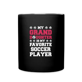 Fußball Oma Enkelin Fußball Oma Sport Geschenk - Tasse einfarbig - Schwarz - Vorne