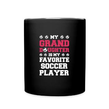Fußball Oma Enkelin Fußball Oma Sport Geschenk - Tasse einfarbig - Schwarz - Vorne