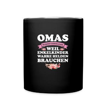 Oma Großmutter Omas Geschenk - Tasse einfarbig - Schwarz - Vorne