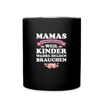 Mutter Mama Kinder Geschenk - Tasse einfarbig - Schwarz - Vorne