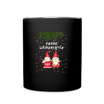 Frohe Weihnachten - Elfen - Tasse einfarbig - Schwarz - Vorne