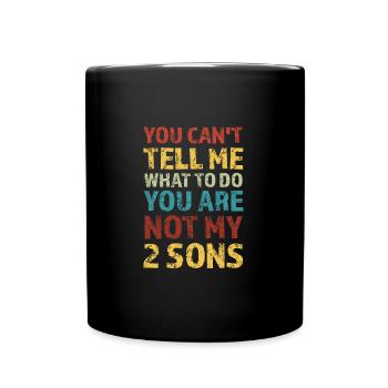 Vater, Vater, Vater Geschenk - Tasse einfarbig - Schwarz - Vorne