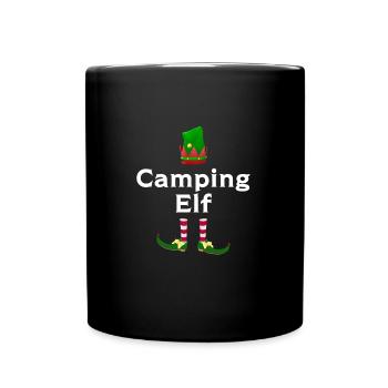 Camping Elf Camping Elf Geschenk - Tasse einfarbig - Schwarz - Vorne