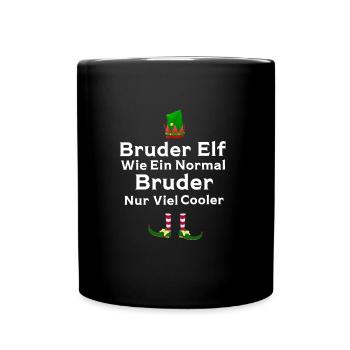 Bruder Elf Geschwister Geschenk - Tasse einfarbig - Schwarz - Vorne