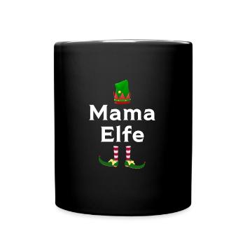 Mutter Elfe Mamas Geschenk - Tasse einfarbig - Schwarz - Vorne