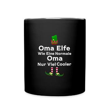 Oma Elfe Omas Geschenk - Tasse einfarbig - Schwarz - Vorne