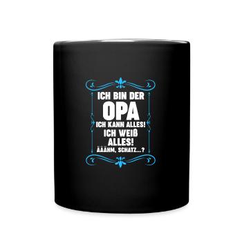Opa Großvater Großvater Geschenk - Tasse einfarbig - Schwarz - Vorne