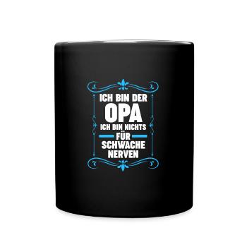 Opa Großvater Enkelkinder Geschenk - Tasse einfarbig - Schwarz - Vorne