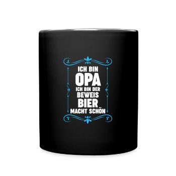 Opa Großvater Großväter Geschenk - Tasse einfarbig - Schwarz - Vorne