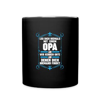 Opa Großvater Enkelkinder Geschenk - Tasse einfarbig - Schwarz - Vorne