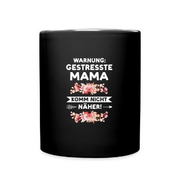 Mutter Familie Mütter Geschenk - Tasse einfarbig - Schwarz - Vorne