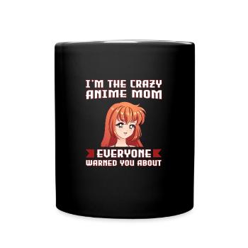 anime merch Anime anime mom Geschenk - Tasse einfarbig - Schwarz - Vorne