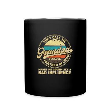 grandfather Grandpa grandad Geschenk - Tasse einfarbig - Schwarz - Vorne